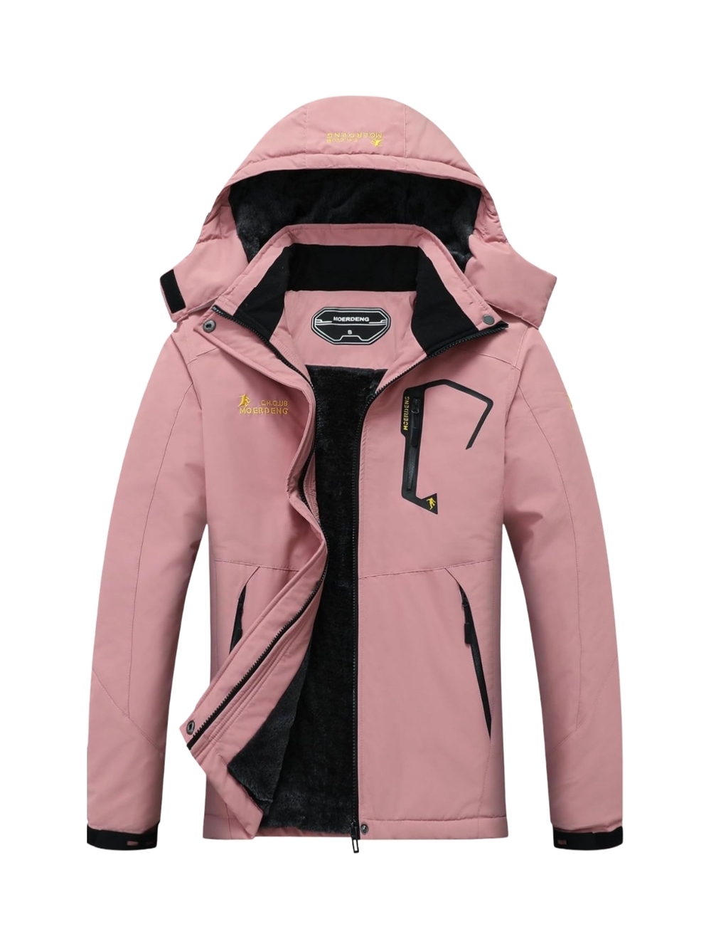 Water-Resistant Pink Insulated Jacket with Zippered Pocket - Picture 3 of 7